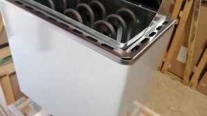 Электрокаменка для сауны 9 кВт настенная со встроенным терморегулятором и таймером