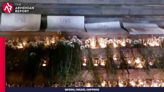 Armen Grigoryan remembered at rally in Yerevan — people march to courthouse for candlelight vigil смотреть онлайн