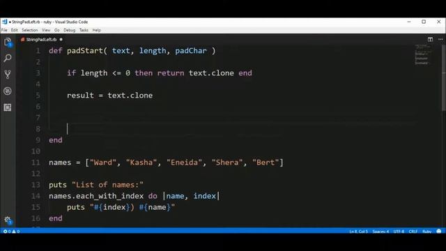 string pad left in ruby смотреть онлайн