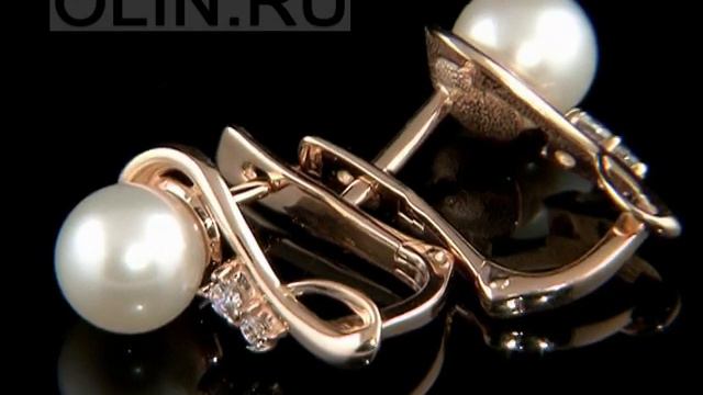 Серьги из красного золота с жемчугом смотреть онлайн