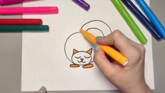 *КОШКА* Как легко и просто нарисовать КОШКУ. Draw a cat. смотреть онлайн