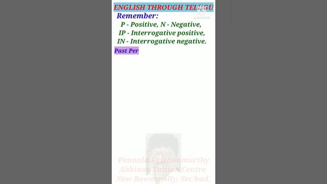 PAST PERFECT CONTINUOUS TENSE|INTERROGATIVE POSITIVE/NEGATIVE SENTENCES|PONNALA KRISHNAMURTHY| смотреть онлайн