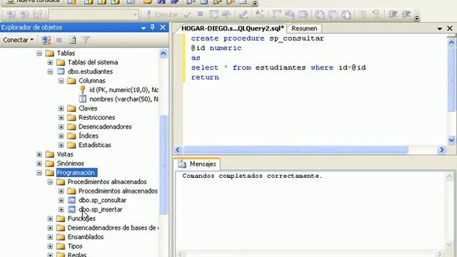 como crear procedimientos almacenados en sql 2005 смотреть онлайн