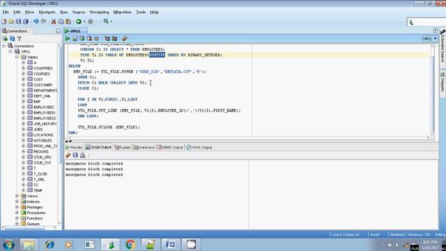 UTL FILE WRITE INTO A FILE USING BULK COLLECT смотреть онлайн