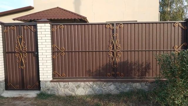 Забор из профлиста, откатные ворота смотреть онлайн