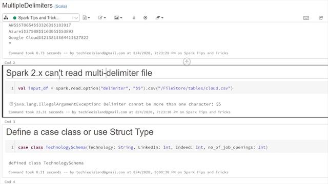 2. Spark 3.0 Read CSV with more than one delimiter | Spark?Tips ? смотреть онлайн
