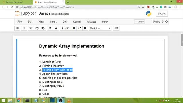 Dynamic Array Implementation Part 3 | Length and Fetching item using index смотреть онлайн