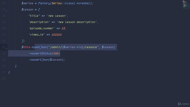 Udemy Laravel - 063 Testing Json APIs in Laravel testing the lesson creation process смотреть онлайн