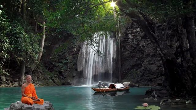 3ч.06м. Звуки Природы. Шум Водопада и Пение Птиц. Белый шум воды для Релакса и Сна.