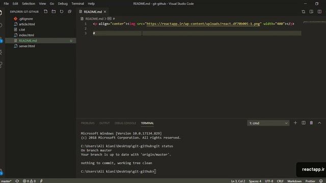 README.md قسمت بیستم- ایجاد فایل - GitHub و Git آموزش смотреть онлайн