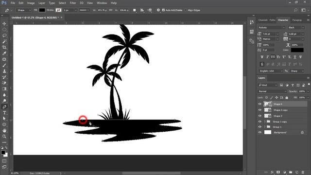 How to make Simple Illustration Drawing using pen tool on Photoshop for Beginners смотреть онлайн