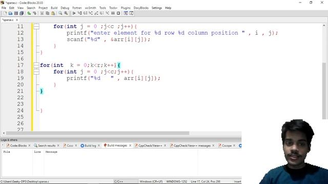 Sparse matrix || take a matrix from user and check if it is a sparse matrix || C program смотреть онлайн
