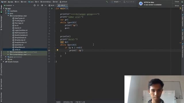 CARA MEMBUAT PROGRAM DERET BILANGAN GENAP DAN GANJIL (WHILE) MENGGUNAKAN BAHASA KOTLIN смотреть онлайн