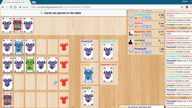Let's Play: Nikita Plays 6 Nimmt! on Board Game Arena смотреть онлайн