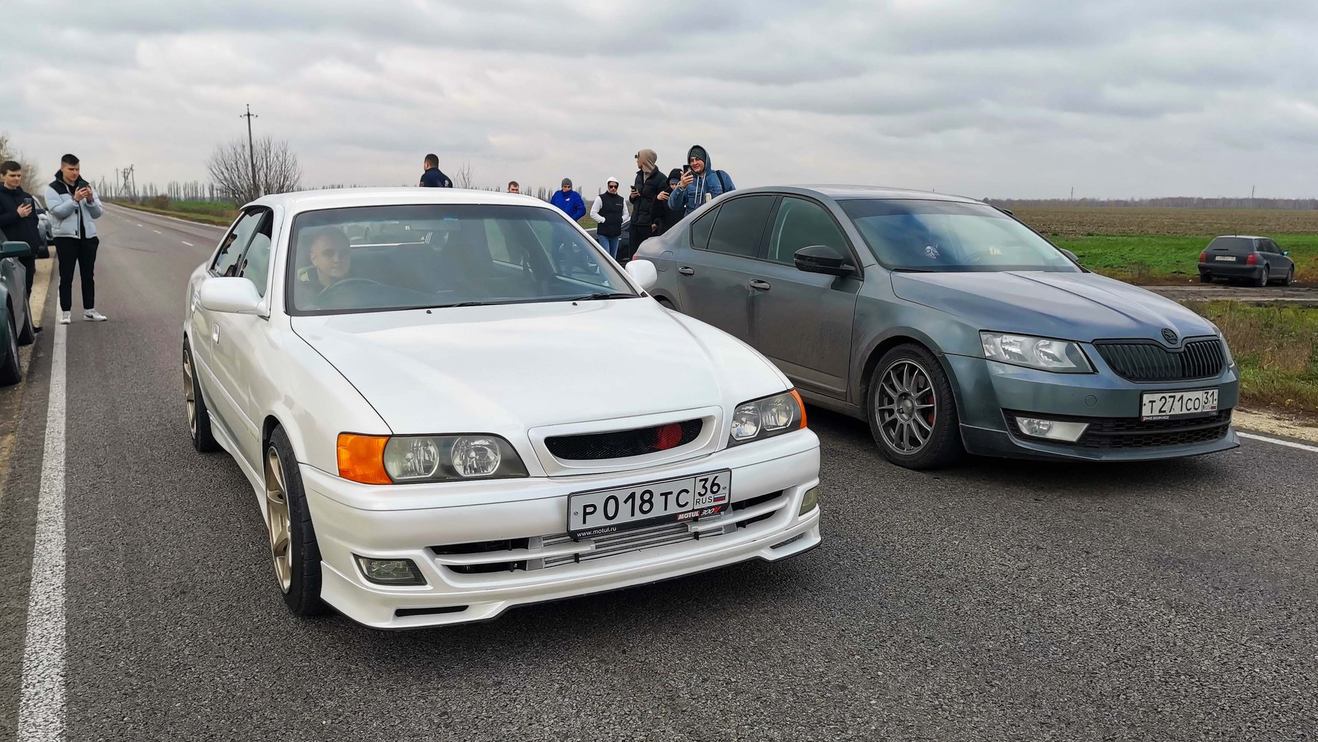 Chaser 100 1JZ-GTE (500л.с.) vs OCTAVIA A7 1.8T (360л.с.), AUDI A5 2.0T vs GOLF 7 GTI vs TESLA смотреть онлайн