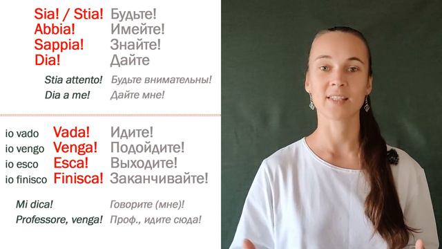 Повелительное наклонение в итальянском с примерами. L'imperativo In Italiano. Tatiana Italiana