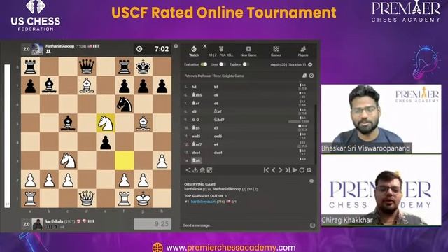 Premier Chess Academy USCF Rated Online Tournament @chess смотреть онлайн