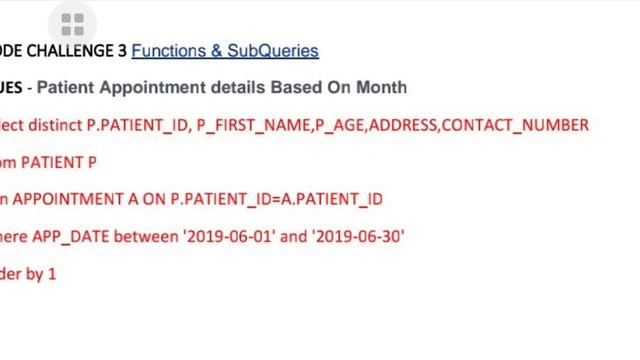 patient details based on month sql смотреть онлайн