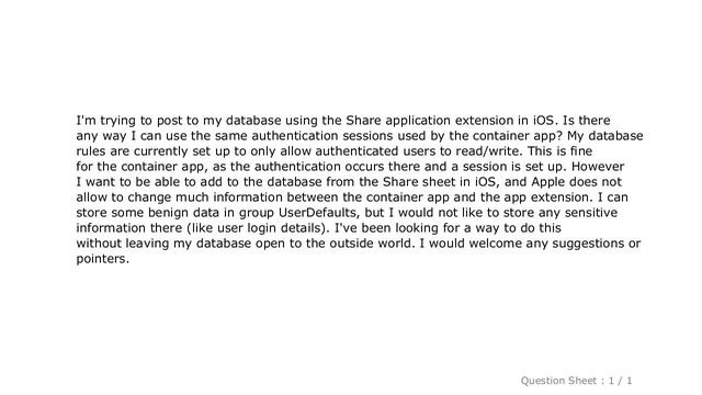 iOS : Sharing Firebase authentication session from iOS container app with app extensions смотреть онлайн
