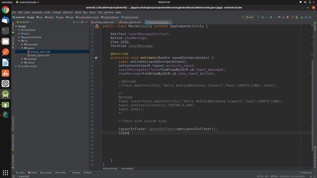 Android Toast with custom view. | Android Tutorial 2019 | Android App Development смотреть онлайн