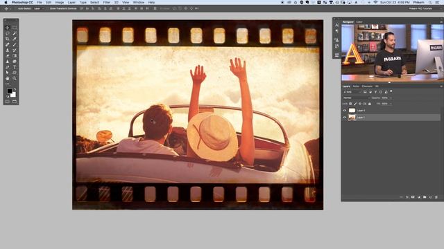 How to Add a Vintage Film Border in Photoshop смотреть онлайн