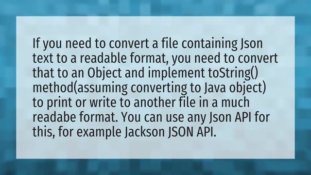 How do I convert a JSON file to readable? смотреть онлайн