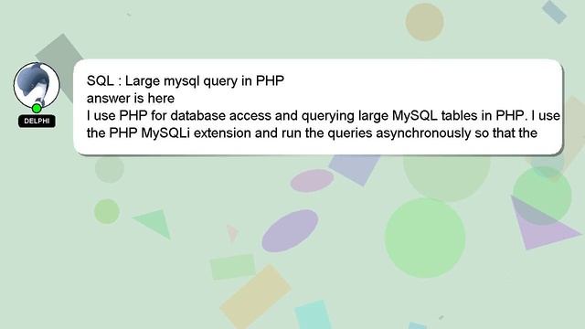 SQL : Large mysql query in PHP смотреть онлайн