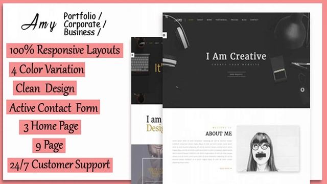 Amy - Responsive Corporate, Business & Portfolio Template | Themeforest Website Templates and Theme смотреть онлайн