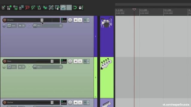 REAPER Создание   и  настройка  треков.