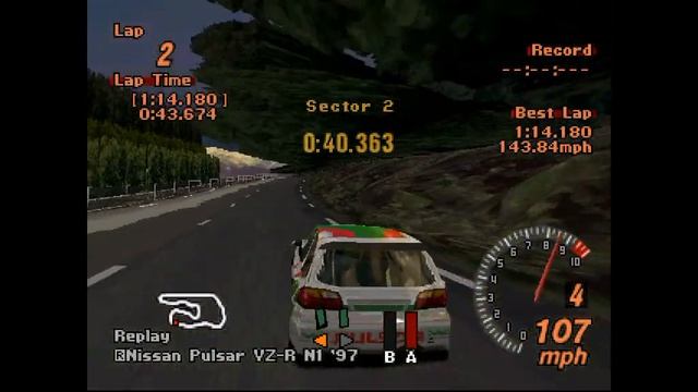 Gran Turismo 2 FF Racing Modified ( Nissan Pulsar VZ-R N1 97 ) Deep Forest 1:14.180 смотреть онлайн