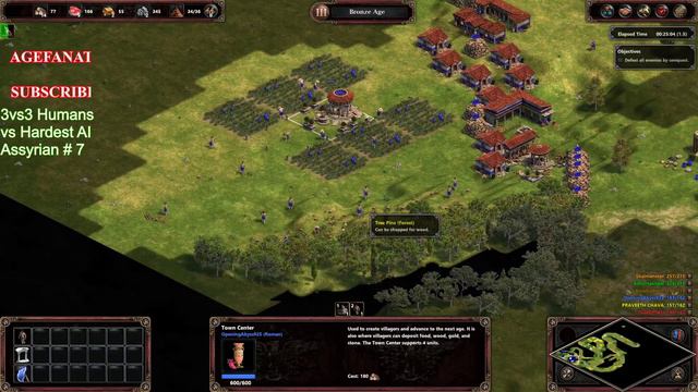 Age of Empires Definitive Edition 7/3/2019 3vs3 Humans vs Hardest AI Nomad Assyrian #7 смотреть онлайн
