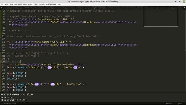 regex to find CITY after 5 digit POSTCODE using a response from Scrapy Shell смотреть онлайн