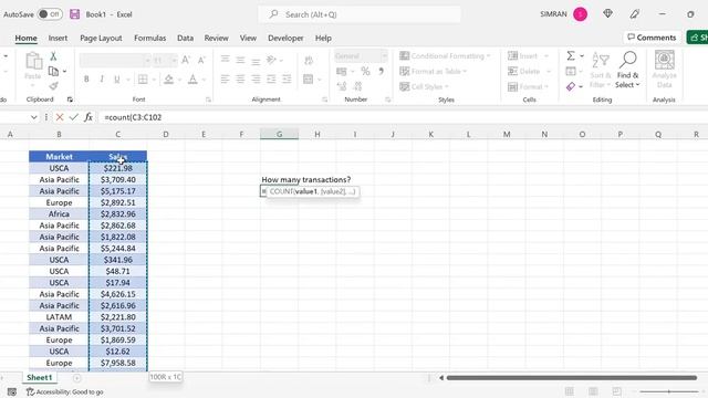 Basic functions of excel (Count and counta) смотреть онлайн