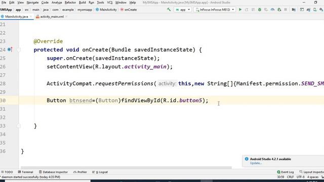 How to send SMS in Android Studio, How to create SMS sending app in Android Studio смотреть онлайн
