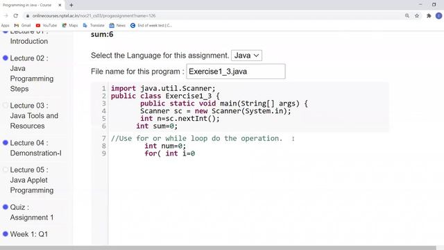 Programming in Java | NPTEL | Week 1 | Assignment 1 Solution | Jan 2021 смотреть онлайн