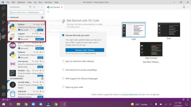 Python Installation using Visual Studio Code смотреть онлайн