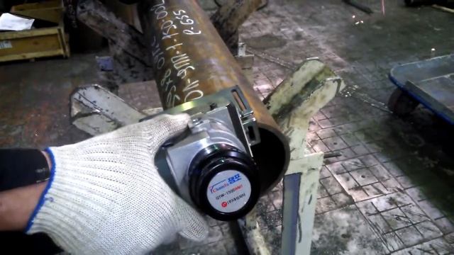 Формирование фаски на трубе фаскоснимателем GTW-1500WMT