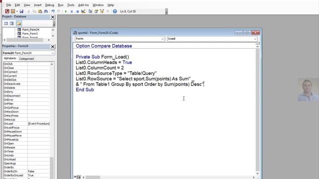 How to get sum count max min for records group by item in listbox forms access VBA смотреть онлайн