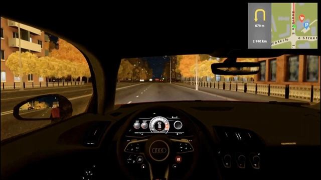 Audi R8 V10 Plus Night Driving || City Car Driving смотреть онлайн
