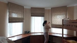 Римские шторы для детской комнаты на эркер