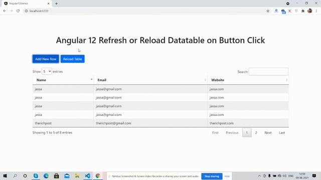 Angular 12 Reload OR Refresh Datatable on Button Click Working Demo смотреть онлайн