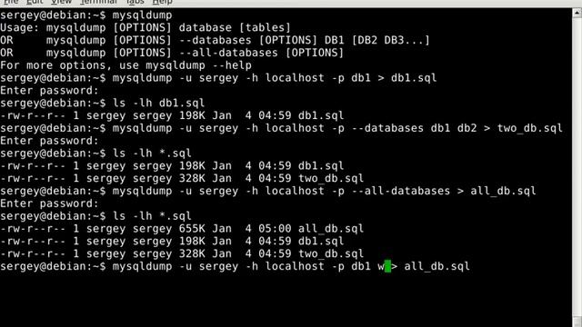 How to backup and restore mysql database using mysqldump смотреть онлайн