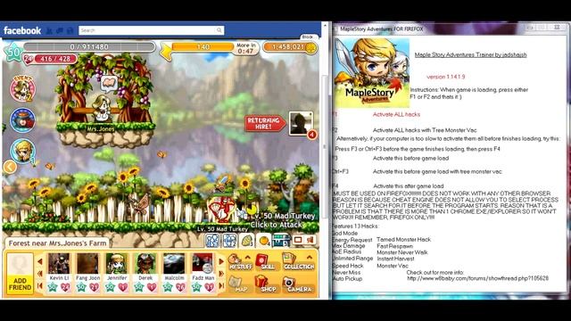 [OUTDATED TUTORIAL] Maple Story Adventures 1.16.1.13[Facebook] Firefox Trainer смотреть онлайн