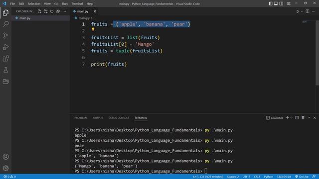 Python Tutorial for Beginners #16 - Python tuples, accessing, changing adding, and removing items смотреть онлайн