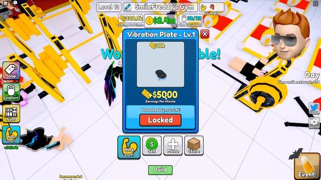 ДЕВУШКА НУБИК ПОСТРОИЛА СВОЮ КАЧАЛКУ! Gym Tycoon! Roblox смотреть онлайн