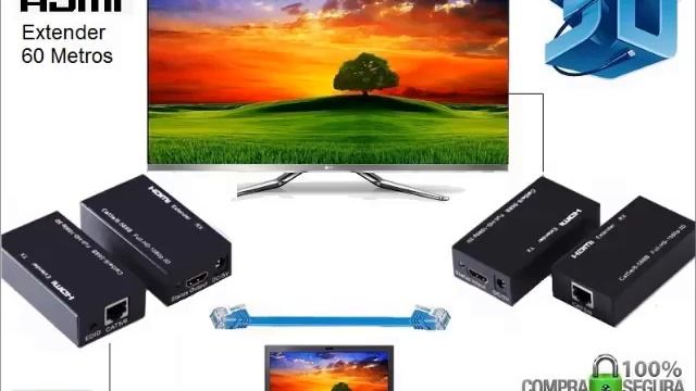 Extension HDMI Extensor 60 Metros Por Cable RJ45 Cat.5E /6