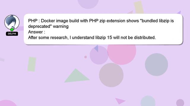 PHP : Docker image build with PHP zip extension shows "bundled libzip is deprecated" warning смотреть онлайн