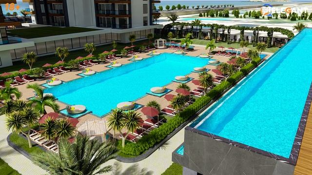 Инвестиционный проект на первой береговой линии в Махмутларе. Инвестиции в недвижимость в Турции. смотреть онлайн