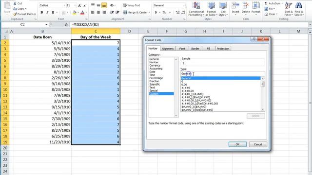 Get the Day of the Week From a Date in Excel 2010 смотреть онлайн