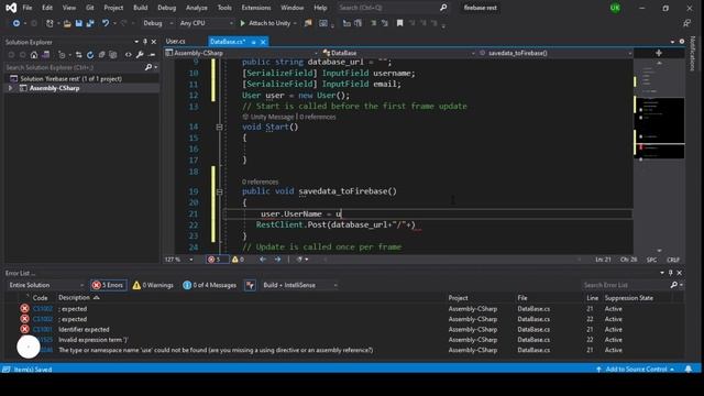 Firebase RealTime DataBase Tutorial Using Rest Api in Unity | Save & Load Data смотреть онлайн